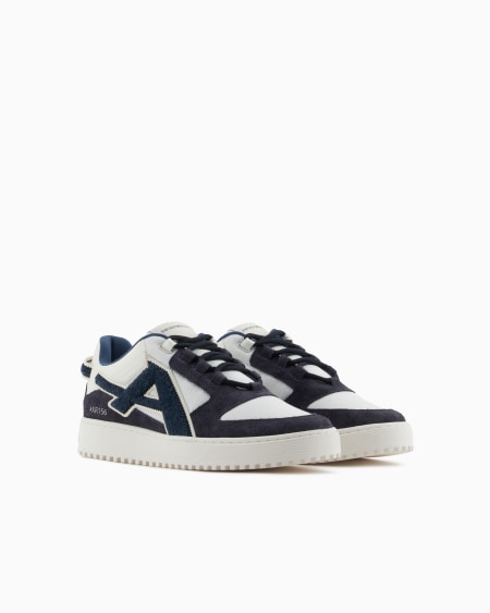 Armani Deportivas De Nailon Y Ante Con Maxilogotipo En Contraste