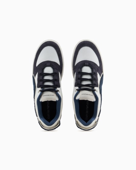 Armani Deportivas De Nailon Y Ante Con Maxilogotipo En Contraste