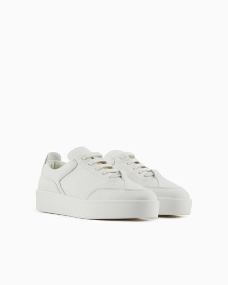 Armani Deportivas De Piel Con Estampado De Ciervo Y Detalle De Monograma