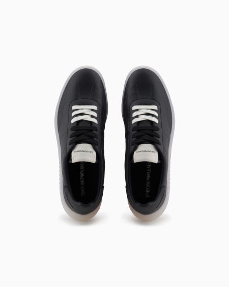 Armani Deportivas De Piel Con Suela Semitransparente