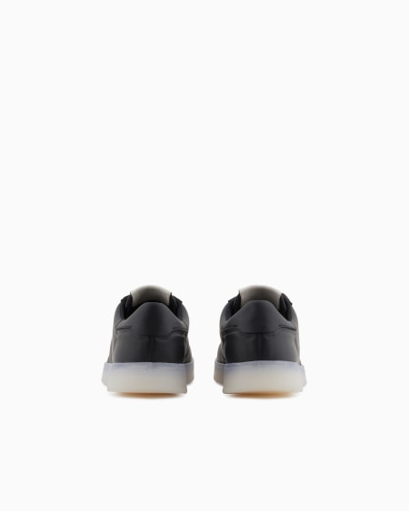 Armani Deportivas De Piel Con Suela Semitransparente