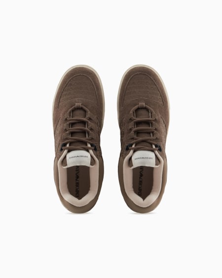 Armani Deportivas De Tejido Jacquard Con Inscripción Del Logotipo Y Detalles De Ante