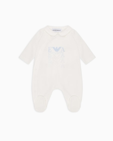 Armani Dors-bien en jersey à col Claudine avec logo