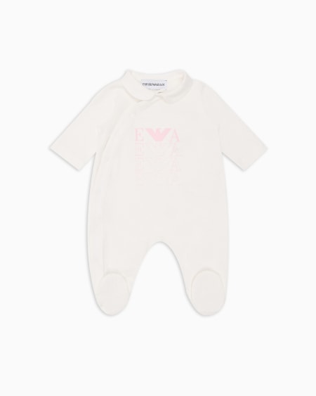 Armani Dors-bien en jersey à col Claudine avec logo