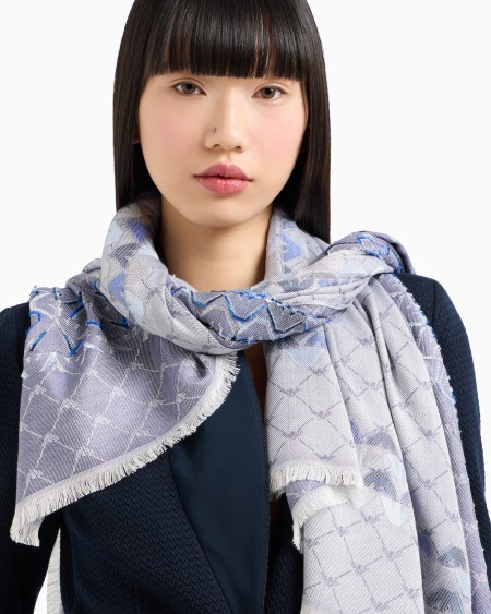 Armani Estola Con Estampado Integral Del Logotipo De águila