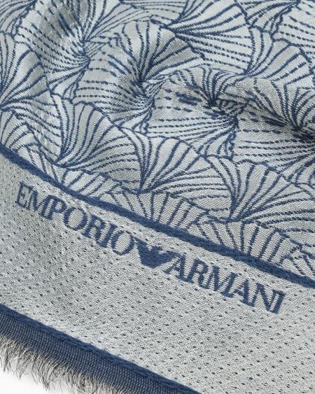 Armani Estola Con Fantasía Integral Gingko En Tejido Jacquard
