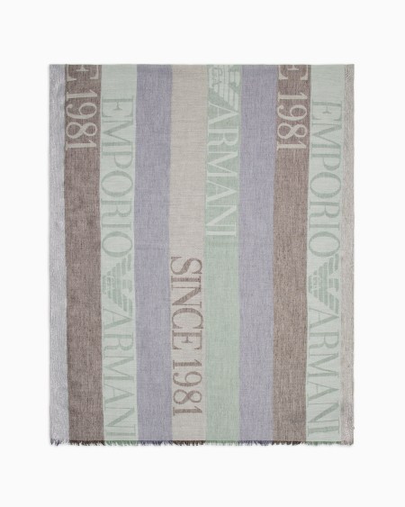 Armani Estola con motivo vertical y logotipo Since 1981 en tejido jacquard