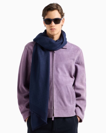 Armani Estola De Modal Y Algodón Con Logotipo Integral En Tejido Jacquard