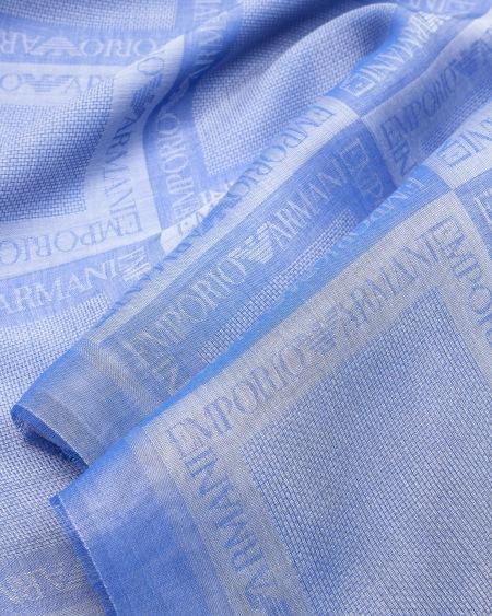 Armani Estola En Mezcla De Modal Cepillado Con Logotipo Integral En Tejido Jacquard