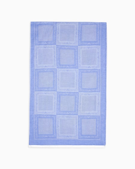 Armani Estola en mezcla de modal cepillado con logotipo integral en tejido jacquard