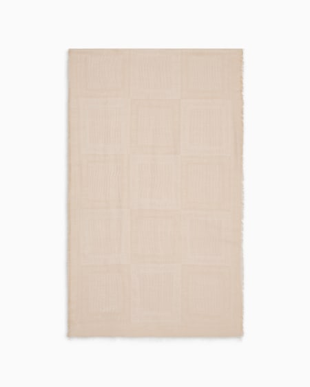 Armani Estola en mezcla de modal cepillado con logotipo integral en tejido jacquard