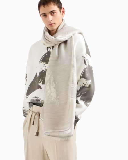Armani Estola En Mezcla De Modal Con Diseño De Caballo En Tejido Jacquard