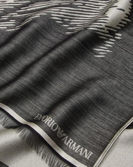 Armani Estola En Mezcla De Modal Con Diseño De Caballo En Tejido Jacquard