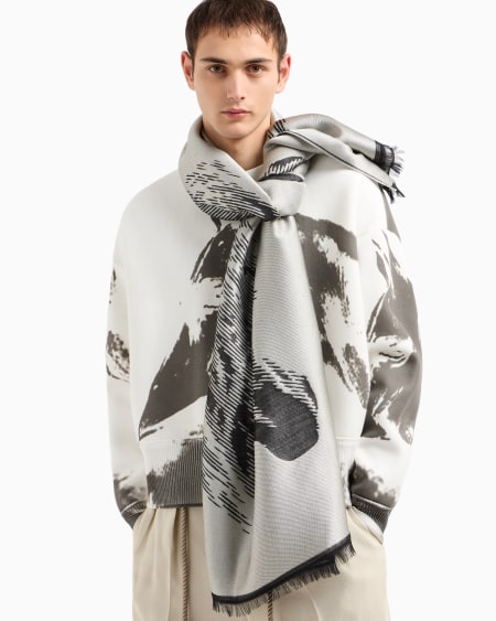Armani Estola En Mezcla De Modal Con Diseño De Caballo En Tejido Jacquard