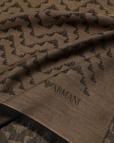 Armani Estola En Mezcla De Modal Con Motivo Integral De águilas En Tejido Jacquard