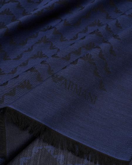 Armani Estola En Mezcla De Modal Con Motivo Integral De águilas En Tejido Jacquard