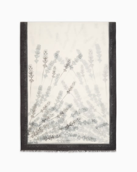 Armani Estola en mezcla de modal y lino con estampado floral