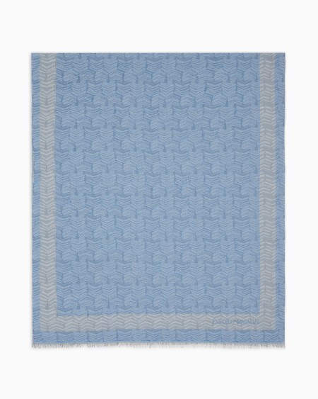 Armani Estola en mezcla de modal y tejido jacquard con chevrón abstracto