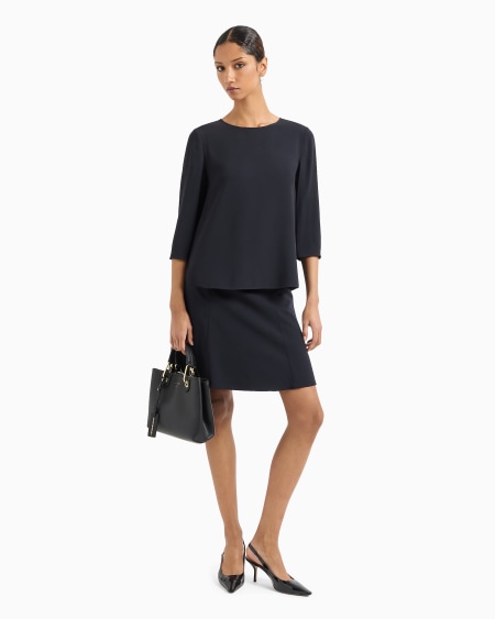 Armani Falda Acampanada De Tejido Grain De Poudre De Lana