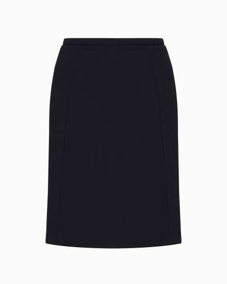 Armani Falda acampanada de tejido grain de poudre de lana