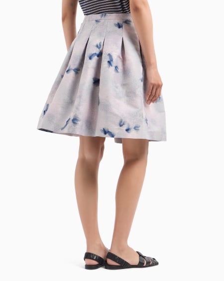 Armani Falda Con Vuelo De Tejido Jacquard Con Motivo Floral