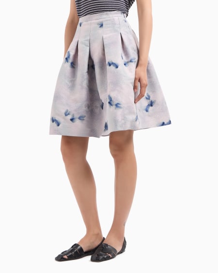 Armani Falda Con Vuelo De Tejido Jacquard Con Motivo Floral