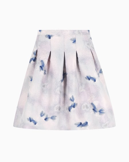Armani Falda con vuelo de tejido jacquard con motivo floral