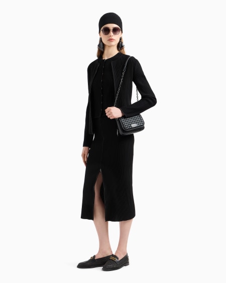 Armani Falda De Tubo Con Cremallera Completa De Tejido Ottoman Satinado