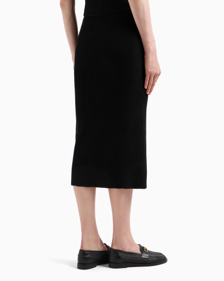 Armani Falda De Tubo Con Cremallera Completa De Tejido Ottoman Satinado