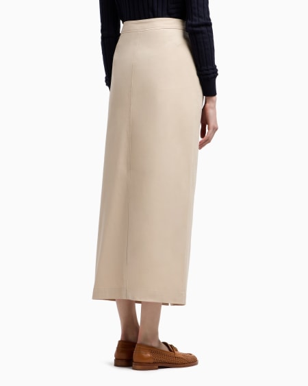 Armani Falda Larga Con Botones De Algodón Cepillado