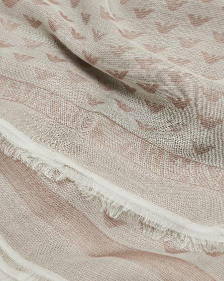 Armani Fular De Mezcla De Lana Virgen Con Motivo Integral De Microáguilas