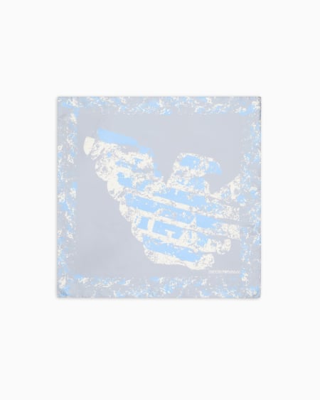 Armani Fular de seda pura con estampado de logotipo