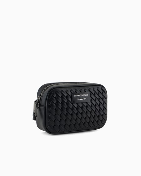 Armani Funda Para Cámara De Piel Trenzada Con Bandolera De Cadena