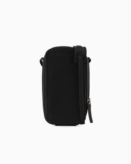 Armani Funda para iPhone de piel con logotipo y bandolera