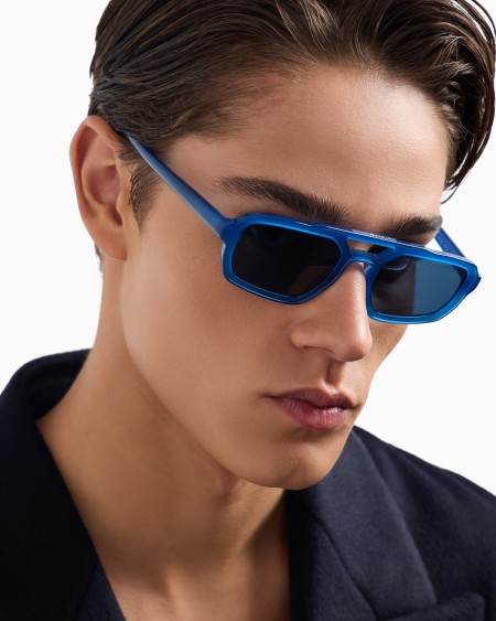 Armani Gafas De Sol De Forma Irregular Para Hombre Black Blue ASV