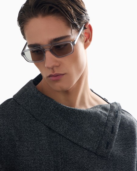 Armani Gafas De Sol De Forma Irregular Para Hombre Black Blue ASV