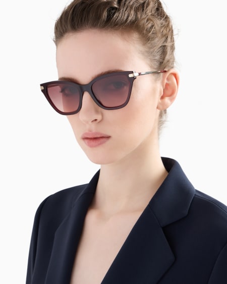 Armani Gafas De Sol Estilo Ojo De Gato Para Mujer Asia Fit