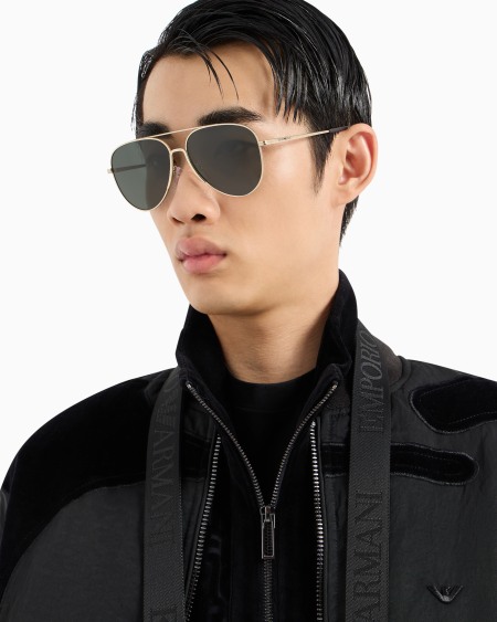 Armani Gafas De Sol Estilo Piloto Para Hombre Ajuste Asiático