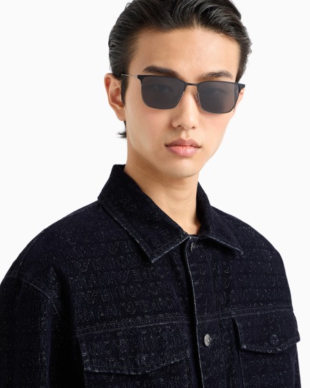 Armani Gafas De Sol Para Hombre De Forma Rectangular Asian Fit