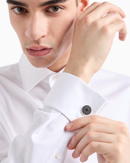 Armani Gemelos De Acero Inoxidable Y Baño Color Gris Metálico