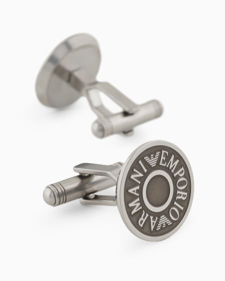 Armani Gemelos De Acero Inoxidable Y Baño Color Gris Metálico
