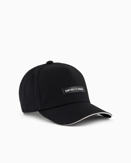 Armani Gorra de béisbol de lona con parche Emporio Armani