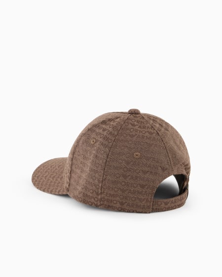 Armani Gorra De Béisbol En Nailon Con Inscripción Integral De Logotipo En Tejido Jacquard