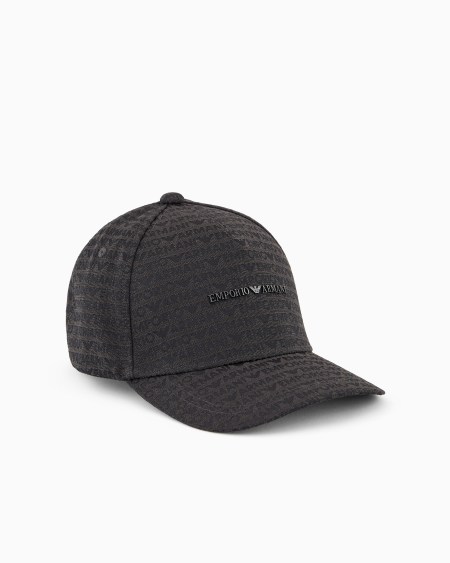 Armani Gorra de béisbol en nailon con inscripción integral de logotipo en tejido jacquard
