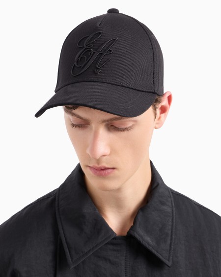 Armani Gorra De Béisbol En Sarga Con Logotipo De La Firma EA Bordado