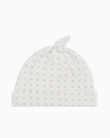 Armani Gorro de punto con motivo de águilas con efecto óptico