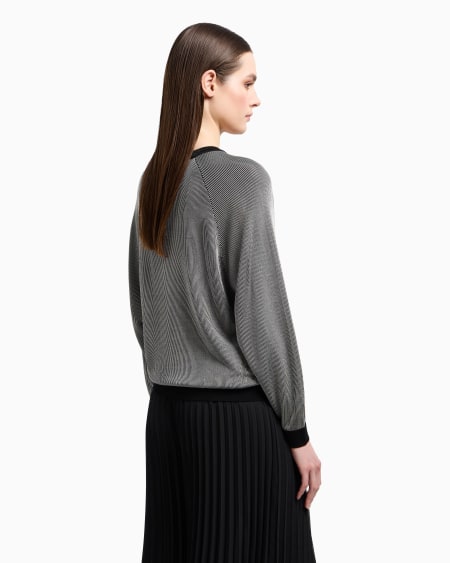 Armani Jersey Bicolor De Canalé Inglés Con Logotipo EA