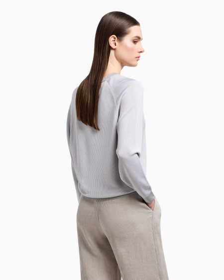 Armani Jersey Bicolor De Canalé Inglés Con Logotipo EA