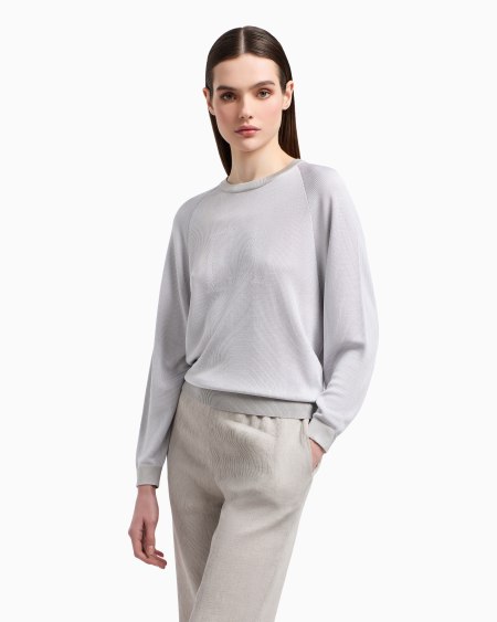 Armani Jersey Bicolor De Canalé Inglés Con Logotipo EA