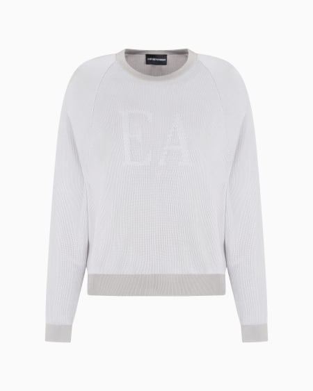 Armani Jersey bicolor de canalé inglés con logotipo EA